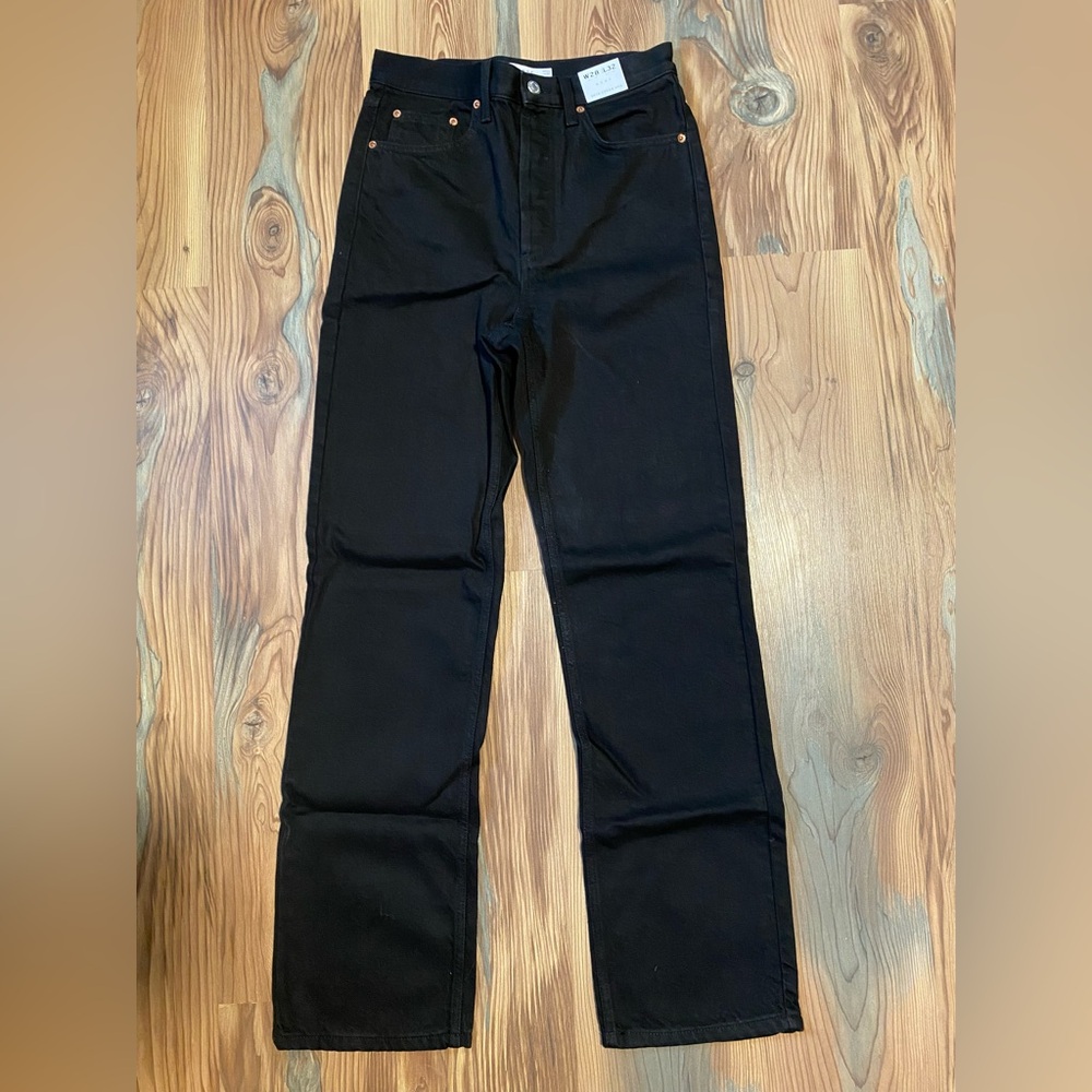 Topshop Black Straight Leg Jeans